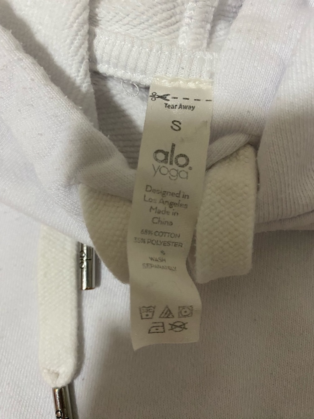 ALO Yoga White Oversized Hoodie - Women's Pullover - Picture 3 of 16